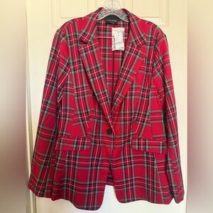 Lane Bryant Red Tartan Blazer